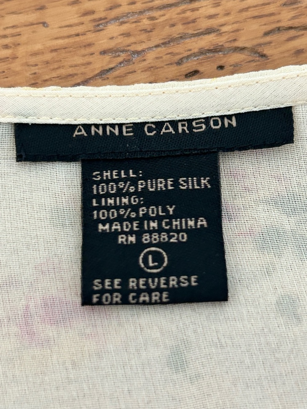Anne Carson Silk Floral Blouse Yellow Pink Size L - Picture 5 of 13